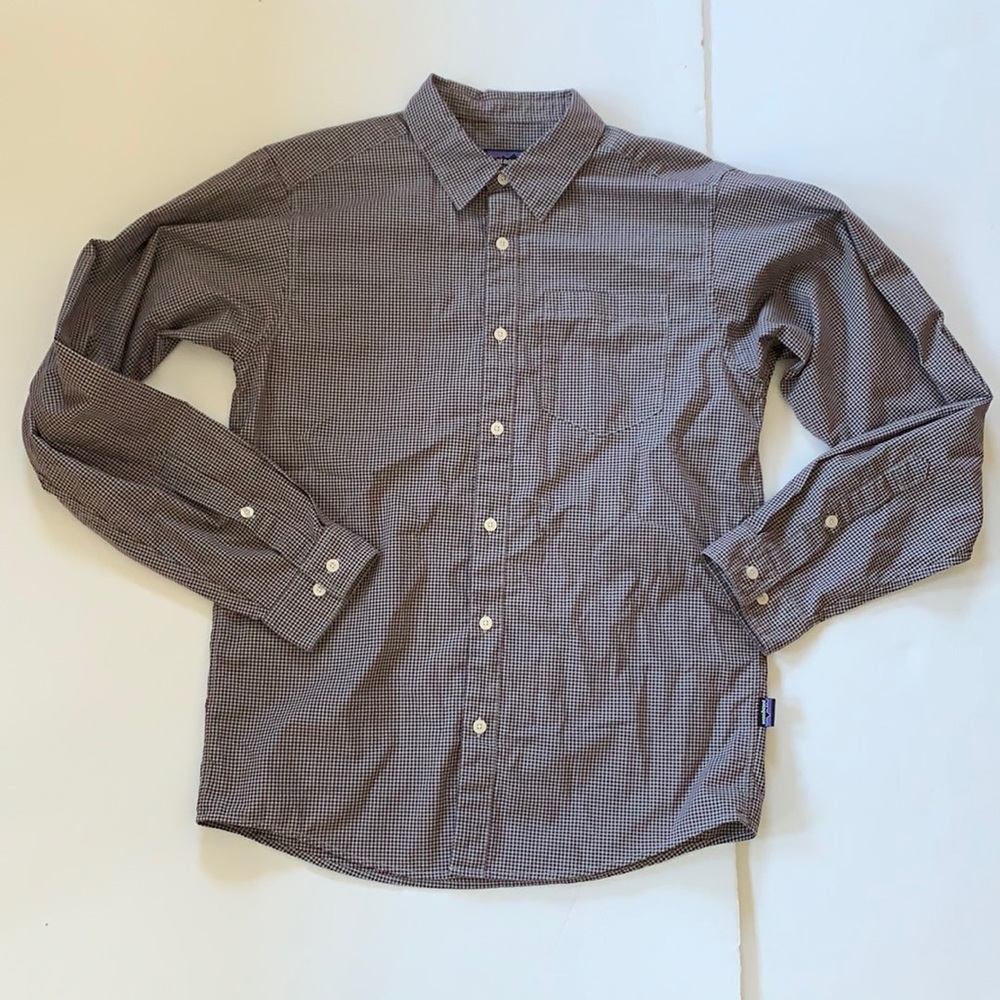 Patagonia Organic Cotton micro check button down shirt men’s S